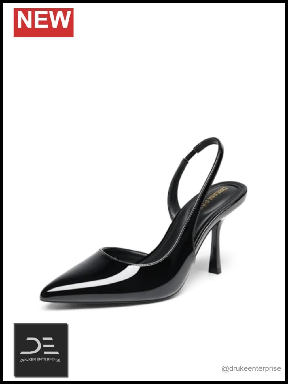 Faux Leather Slingback Pointed Toe Stiletto Pumps High Heel Comfortable Party